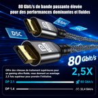 Câble DisplayPort 2.1 – Ultra Haute Vitesse
