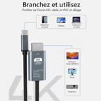 Câble USB-C vers HDMI 4K – 2 m
